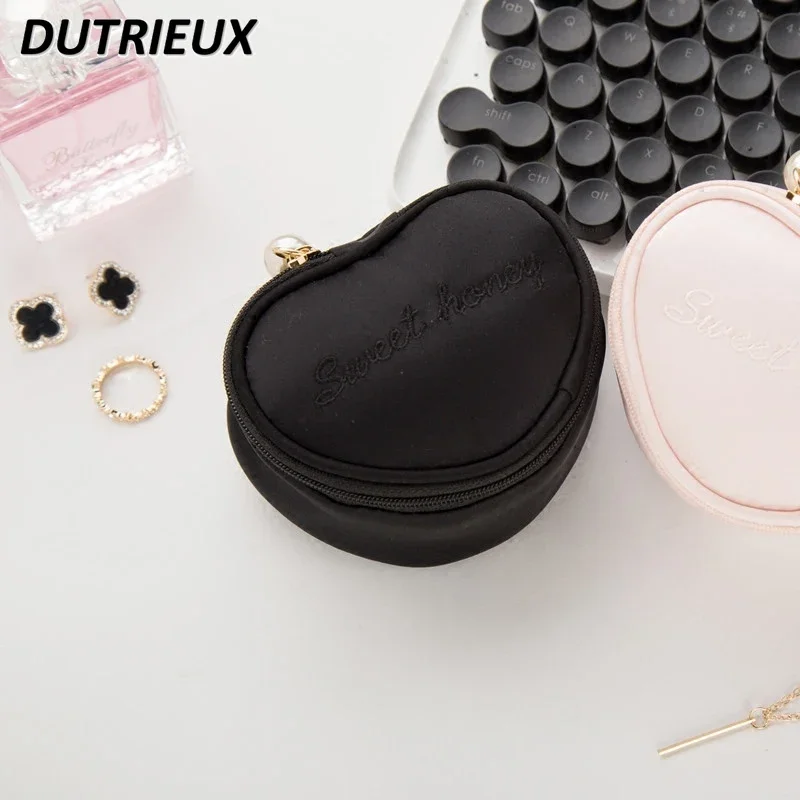 Cute Princess Jewelry Bag Japan and Korea Creative Heart Storage Box Travel Portable Ring Bracelet Sweet Women's Bags