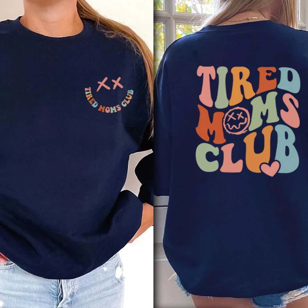 متعب الأمهات نادي البلوز الساخر ماما هوديي كول أمي سترة مضحك ماما البلوز المرأة العصرية طويلة الأكمام بلوزات #6