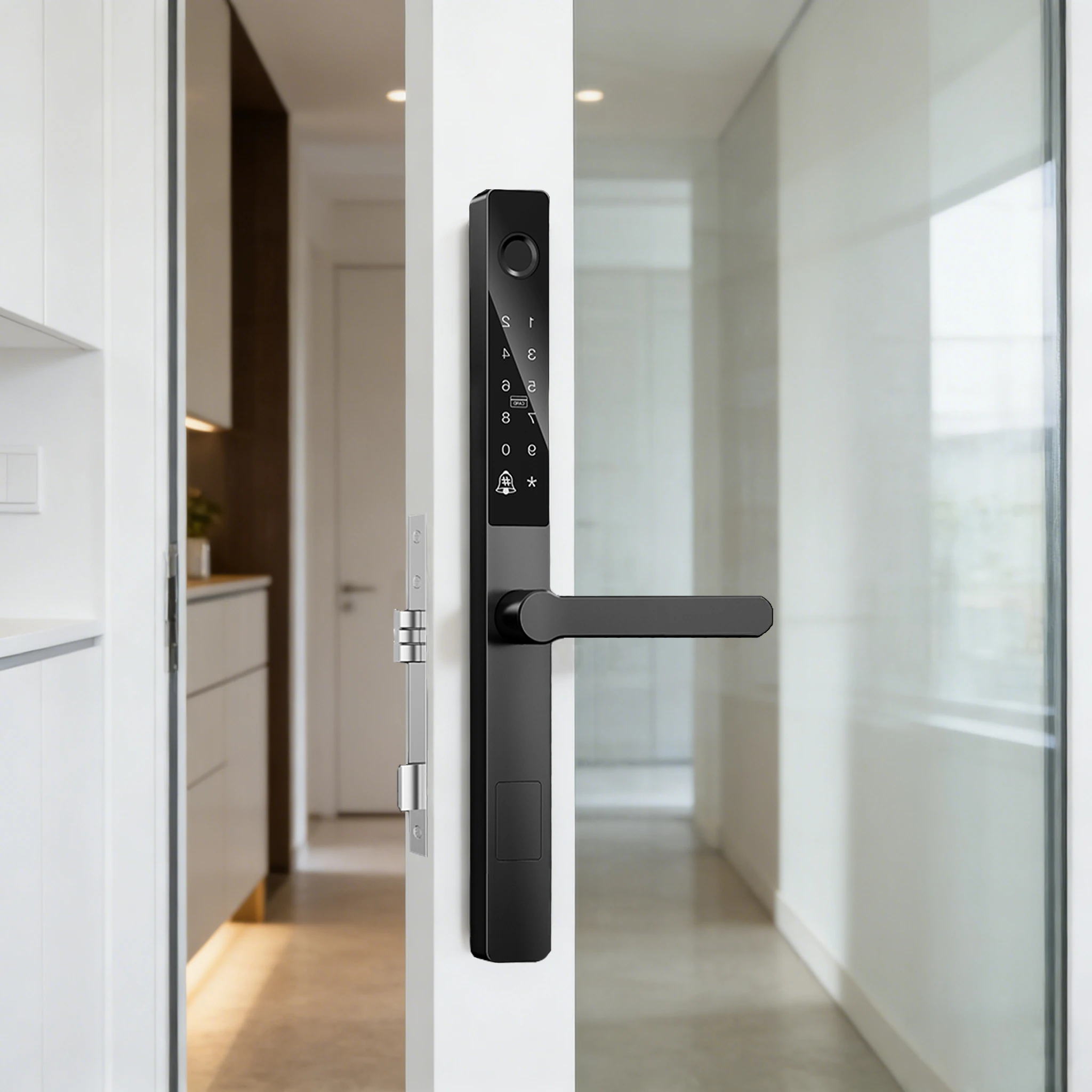Slim Smart Door Locks Multi User Hierarchical Permission Management Unlock Fingerprint/Password/Card/Key Wi-Fi Enabled Tuya App