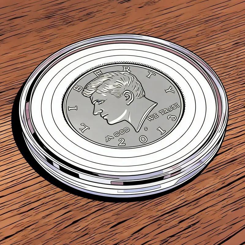 

Магнитная расширяющаяся монета (полдоллара) для фокусов, иллюзий и магических трюков. Аксессуары для фокусников.