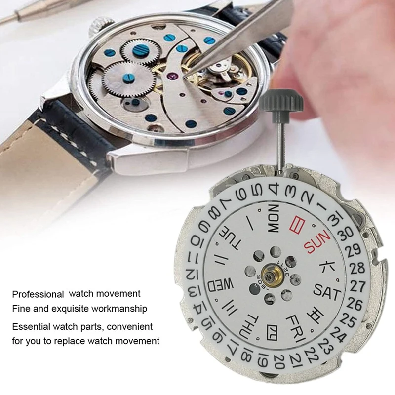 8200 Movement Watch 3 O'clock Double Calendar High-Precision Automatic Mechanical Movement Replacement Accessories