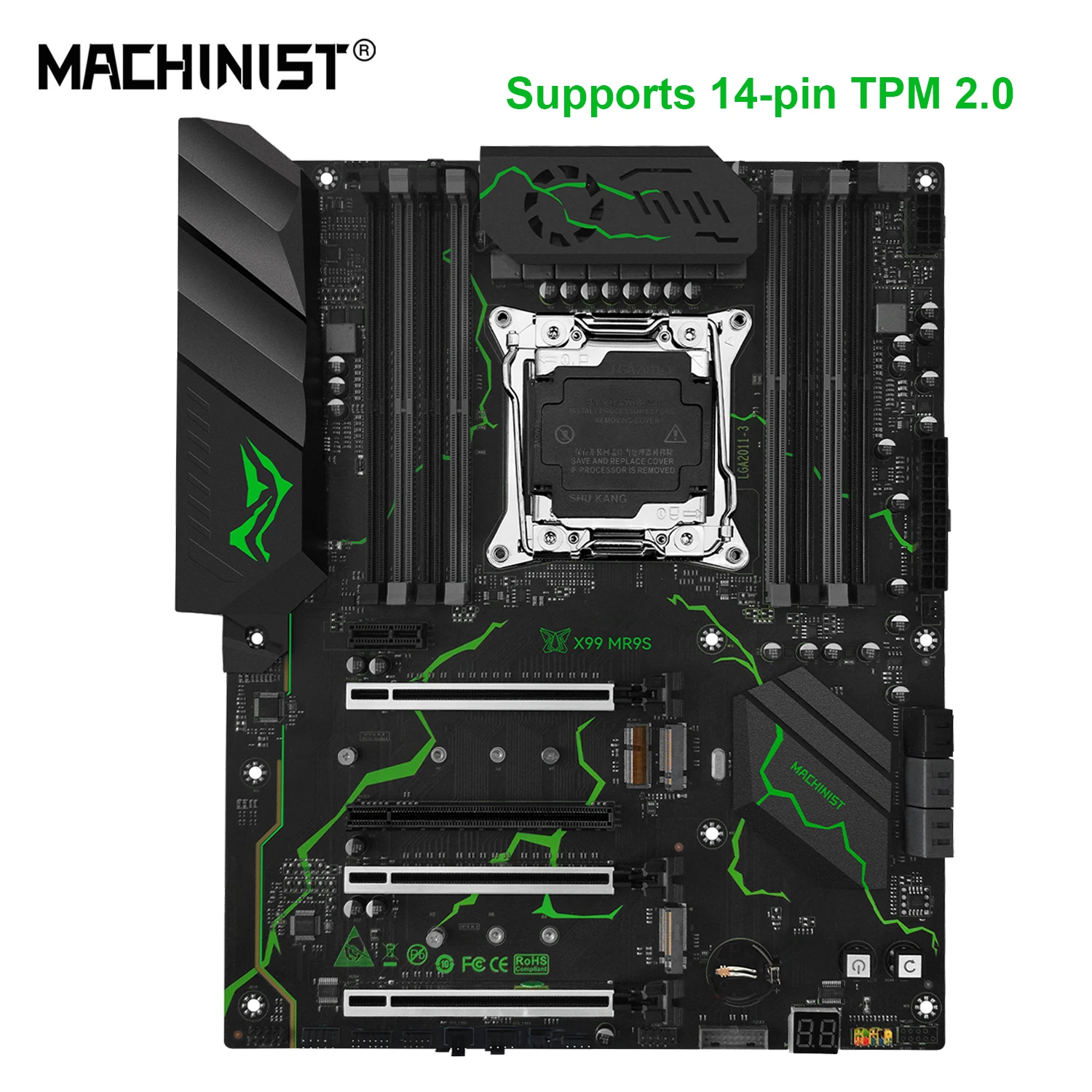 MACHINIST X99 MR9S ATX Motherboard LGA 2011-3 Supports TPM 2.0 Intel Xeon E5 V3/V4 CPU DDR4 RAM Memory NVME M.2 USB3.0