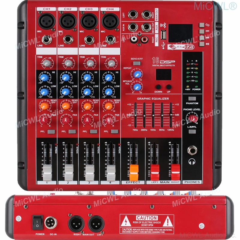 X1204 8-InPut Audio Mixer 4 6 8 Channel Sound Mixing Console With 48V XLR 16DSP Recording For Microphone Conference Stage Studio