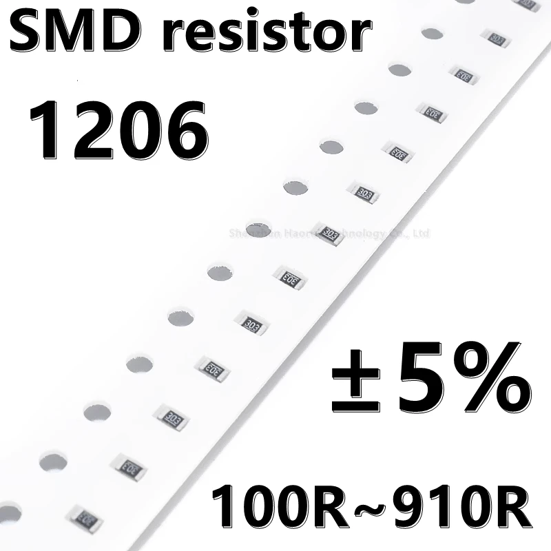 (100pcs) 1206 5% SMD resistor 10 12 13 15R 16R 18 22R 24 27R 30R R Ω ohm 33R 36R 39R 43R 47R 51R 56R 62R 68R 75R 82R 91R 100R