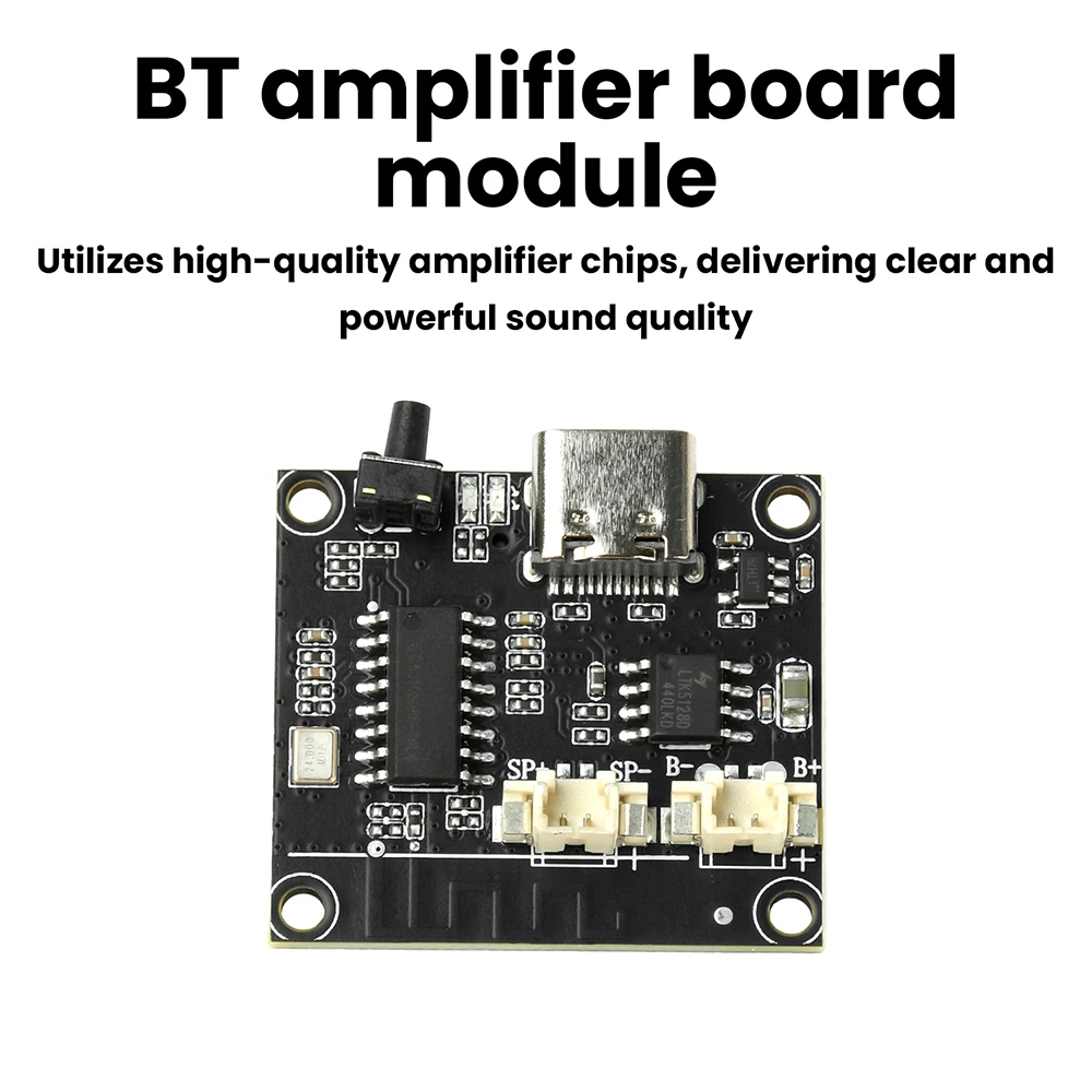 وحدة مضخم صوت BT 5 فولت 3 وات مع ضبط قابل للتعديل، تدعم بطاقة Tf، تشغيل بطاقة الذاكرة من النوع C