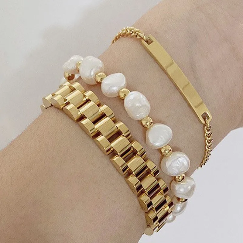 Factory Custom Non-Tarnish Stainless Steel Watch Band Bracelet Durable Thick Link Chain for Women and Men Stylish and Lasting
