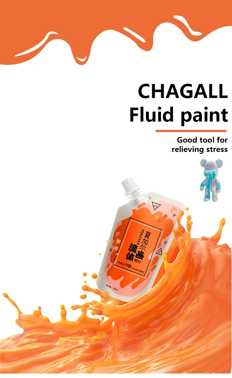 Mehrfarbige /100ML/xiajiaer Fluid Painting Farben DIY Flüssige Fließende Acrylfarben Kunst Studenten Kreative Malerei Fluid Painting – Detail 1