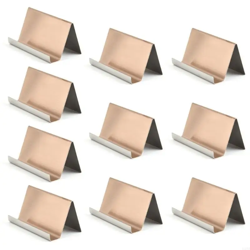 

10Pcs Card Stand 304Stainless Steel Card Stand Business Card Box for Office Desk