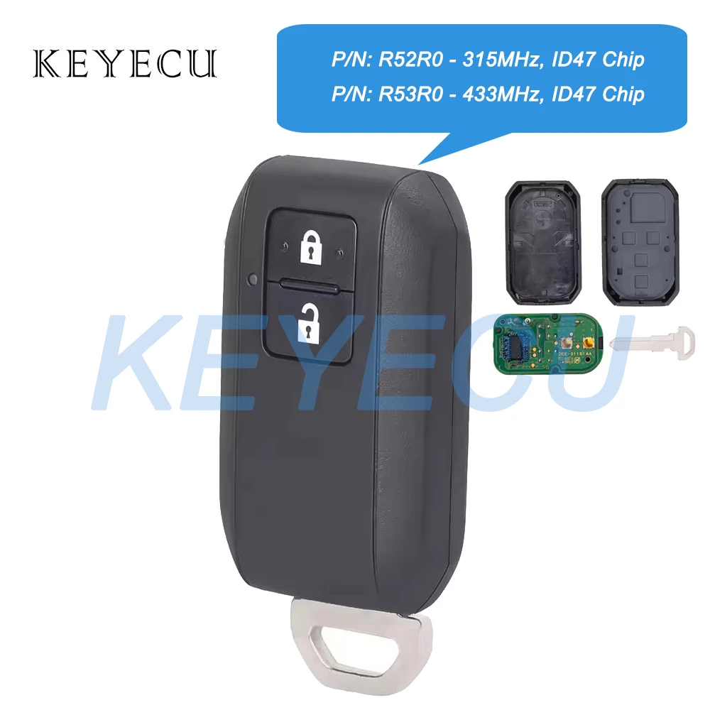 Keyecu R52R0 315MHz R53R0 433MHz ID47 Chip OEM Smart Remote Car Key Fob for Suzuki Ertiga Jimny SX4 Vitara Swift Splash Wagon R