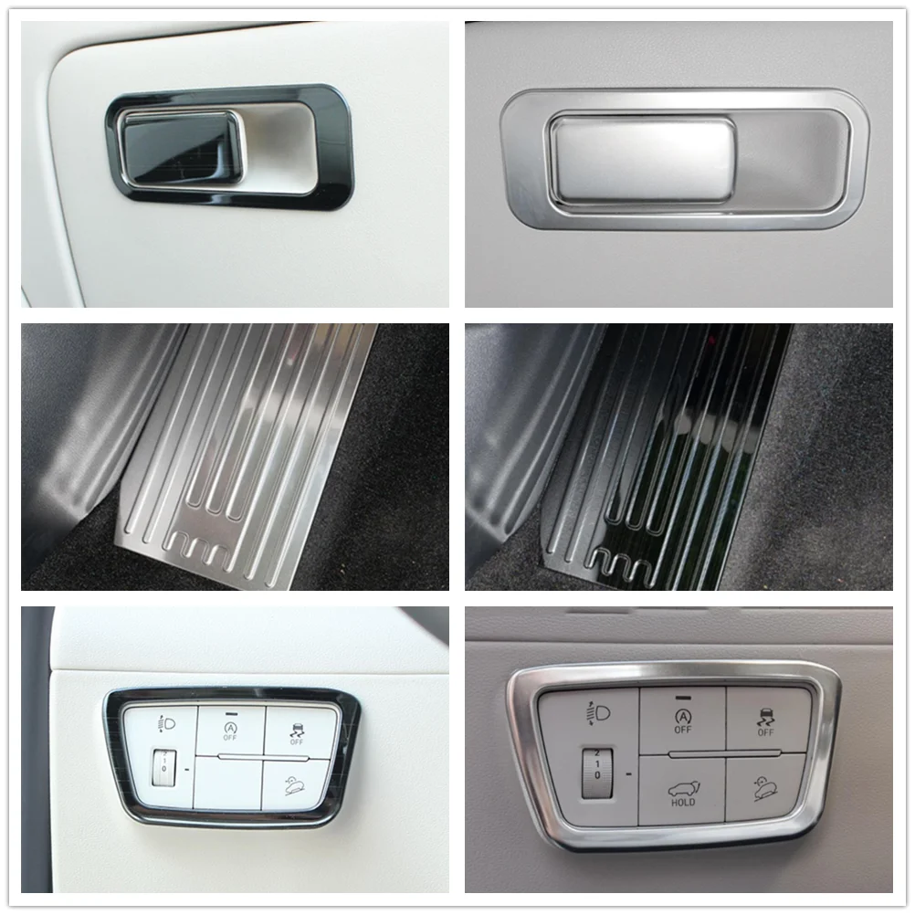 

Аксессуары для Hyundai Tucson NX4 2021 2022, центральное управление, панель приборной панели, рамка, декоративная полоса, накладка из нержавеющей стали