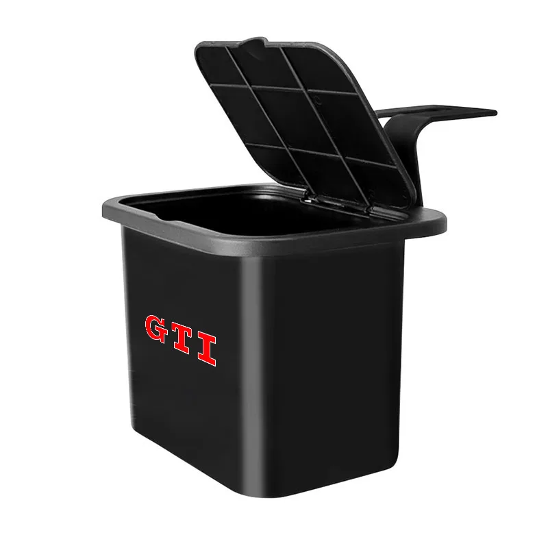 Hanging Car Trash Can Multifunctional Auto Storage Box Accessories Emblem For VW GTI Passat B6 CC Eos Golf 4 5 6 7 MK7 Polo