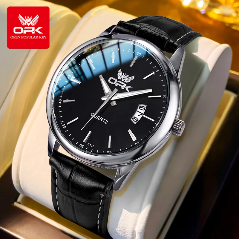 

OPK 6010, мужские часы, простые оригинальные кварцевые часы из нержавеющей стали, часы с датой для мужчин, водонепроницаемые светящиеся мужские подарки Reloj