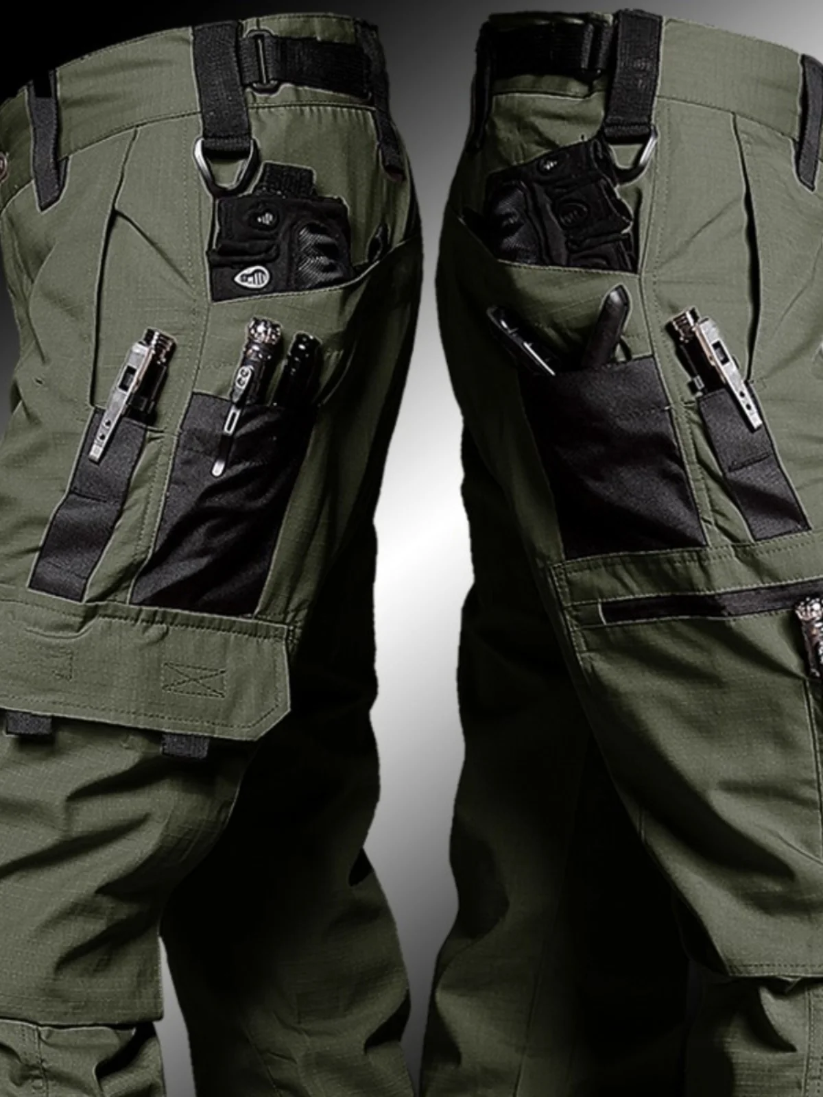 Plones Tácticos Militares para Hombre, Estilo Informal, Impermeables, con Múltiples Bolsillos, Estilo Americano, Funciona...