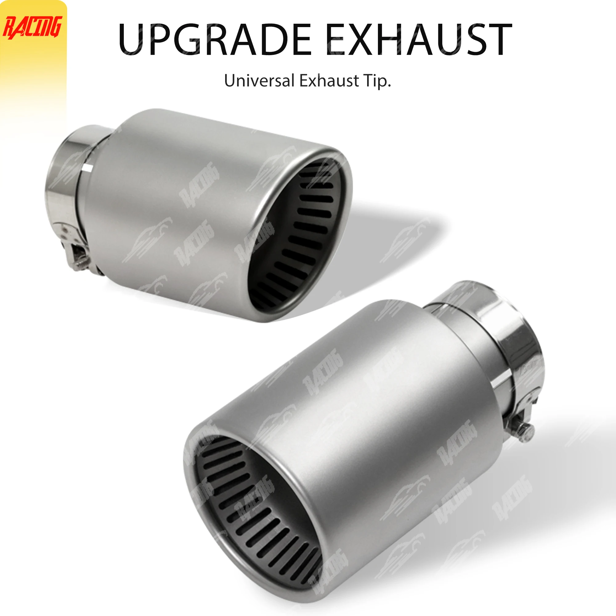 1 universal new strip hollow matte 304 stainless steel exhaust pipe nozzle, used for automotive exhaust pipe decoration