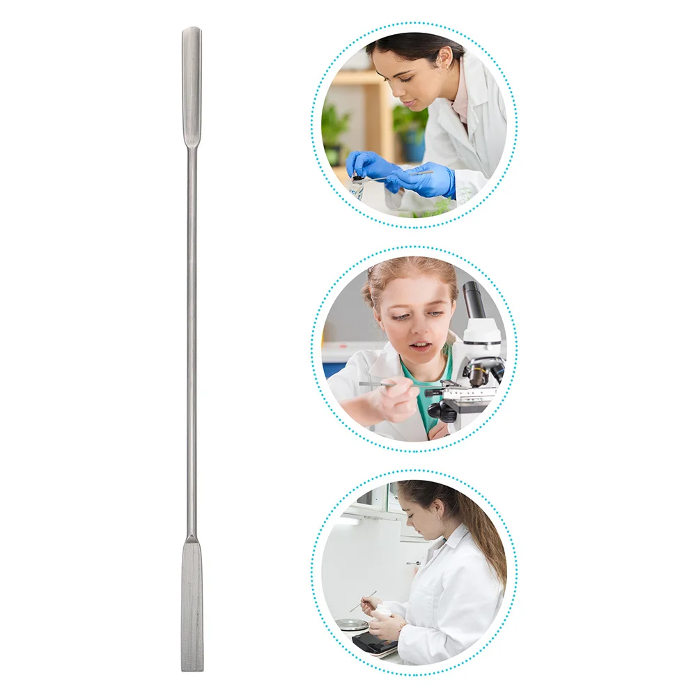 2 szt. Mikro-szpatułki ze stali nierdzewnej, dwustronne, płaskie, w kształcie litery U, laboratoryjne łyżki do mieszania, dwustronne szpatułki laboratoryjne