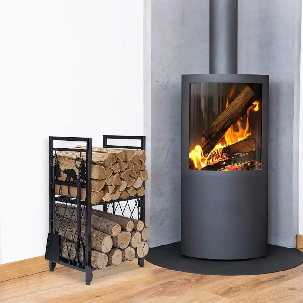 

Outdoor heavy log firewood rack, indoor outdoor Nordic firewood rack storage wooden rack