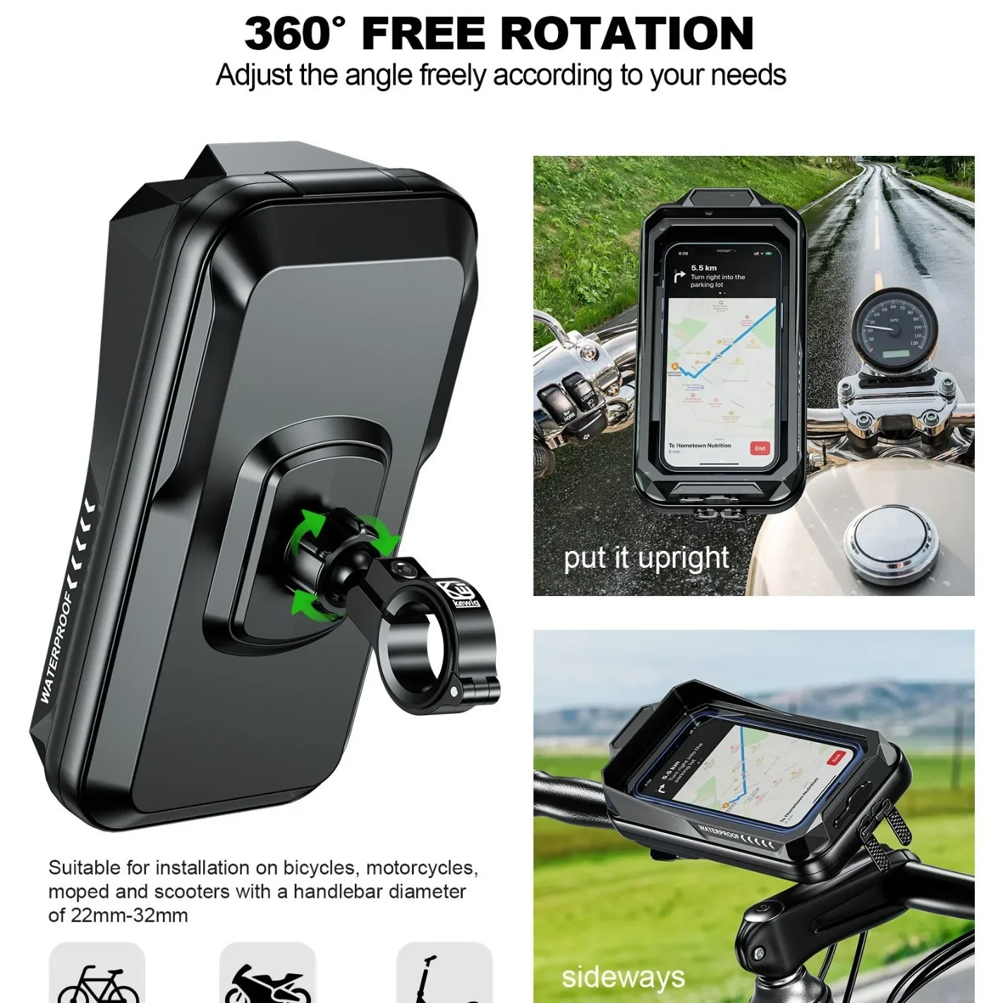 Waterproof Motorcycle Phone Holder Sunshade Stand For Bicycle Connects To The Handlebar Bike Gps Bicycle Puts Mobile For Rain