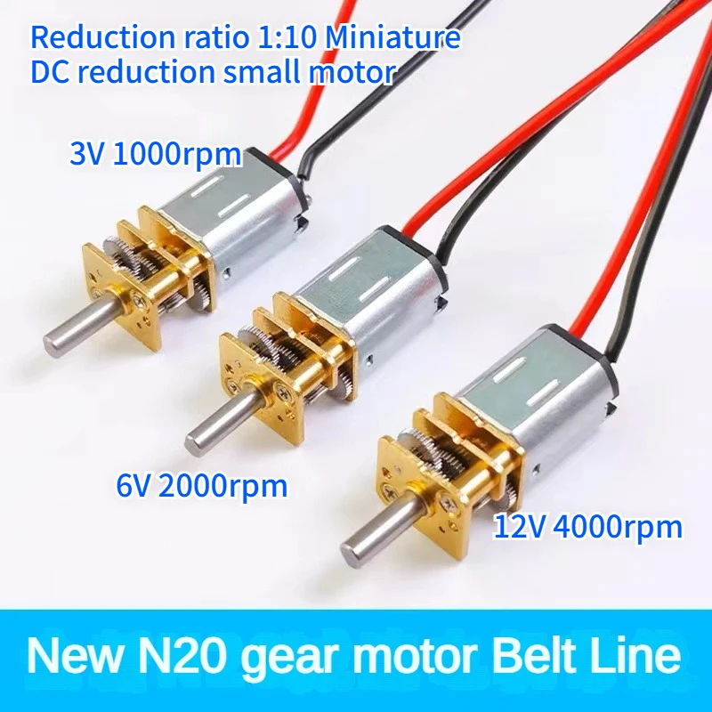 New Precision GA12-N20 Reduction Motor with Wire 3V 1000rpm 6V  2000rpm 12V  4000rpm Micro DC Gear Reduction Motor