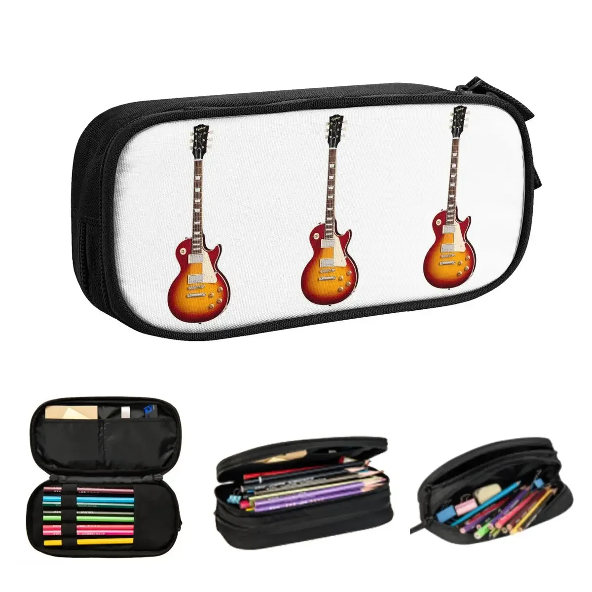 

Gibson Les Paul Pencil Cases Big Capacity Pen Bags Pen Box Pencil Pouch For Boys Girls Students Stationery School Office