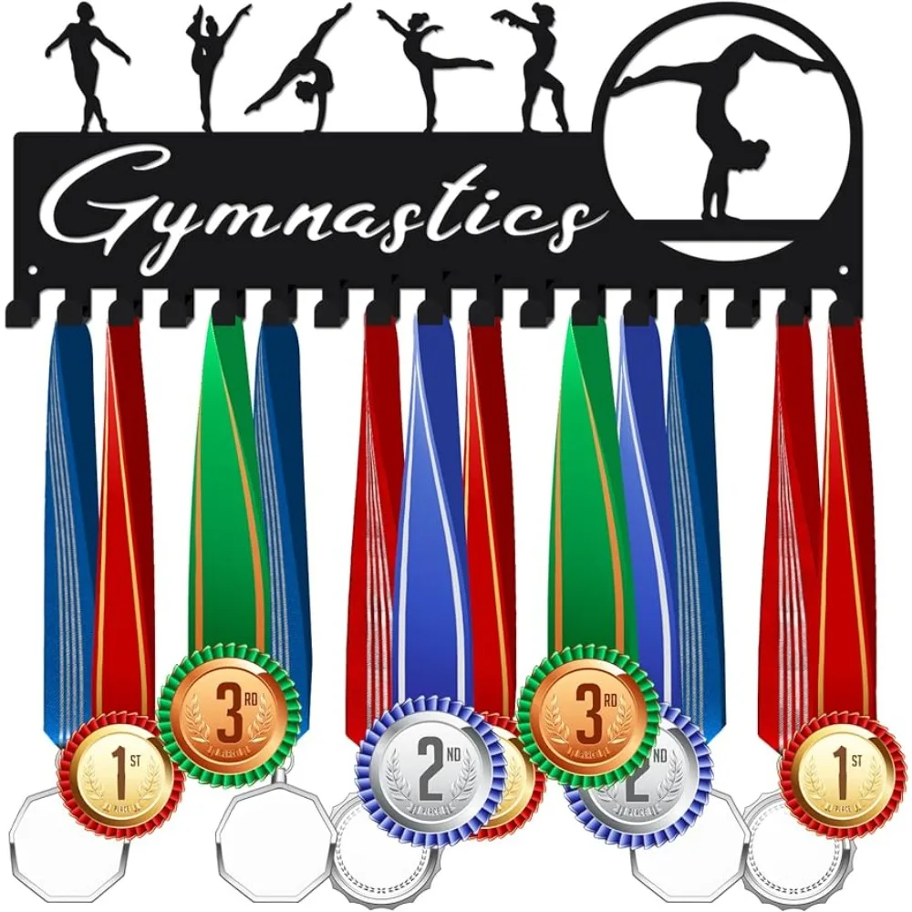 Female Gymnastics Medal Display Rack Women's Rhythmic Gymnastics Sports Medal Hanger Display Holder for 50+ Medals Awards 17