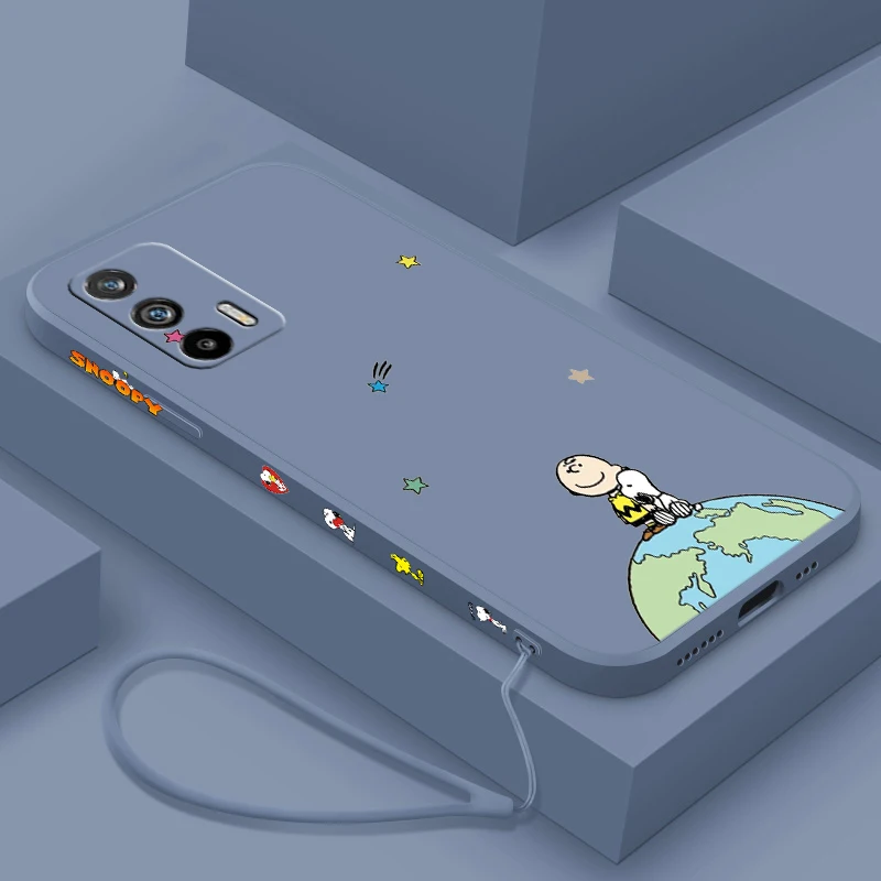 Аниме S-noopy собака для OPPO Reno 9 8 7 6 5 4 Z SE Pro Plus Lite жидкая левая веревка силиконовый мягкий телефон