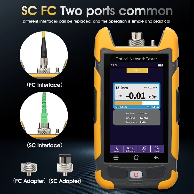 Fiber Optic Reflectometer VFL OLS OPM Event Map Ethernet Cable Tester Customized, AUA8513A APC UPC SM MM, OTDR 850 1300nm 1625nm