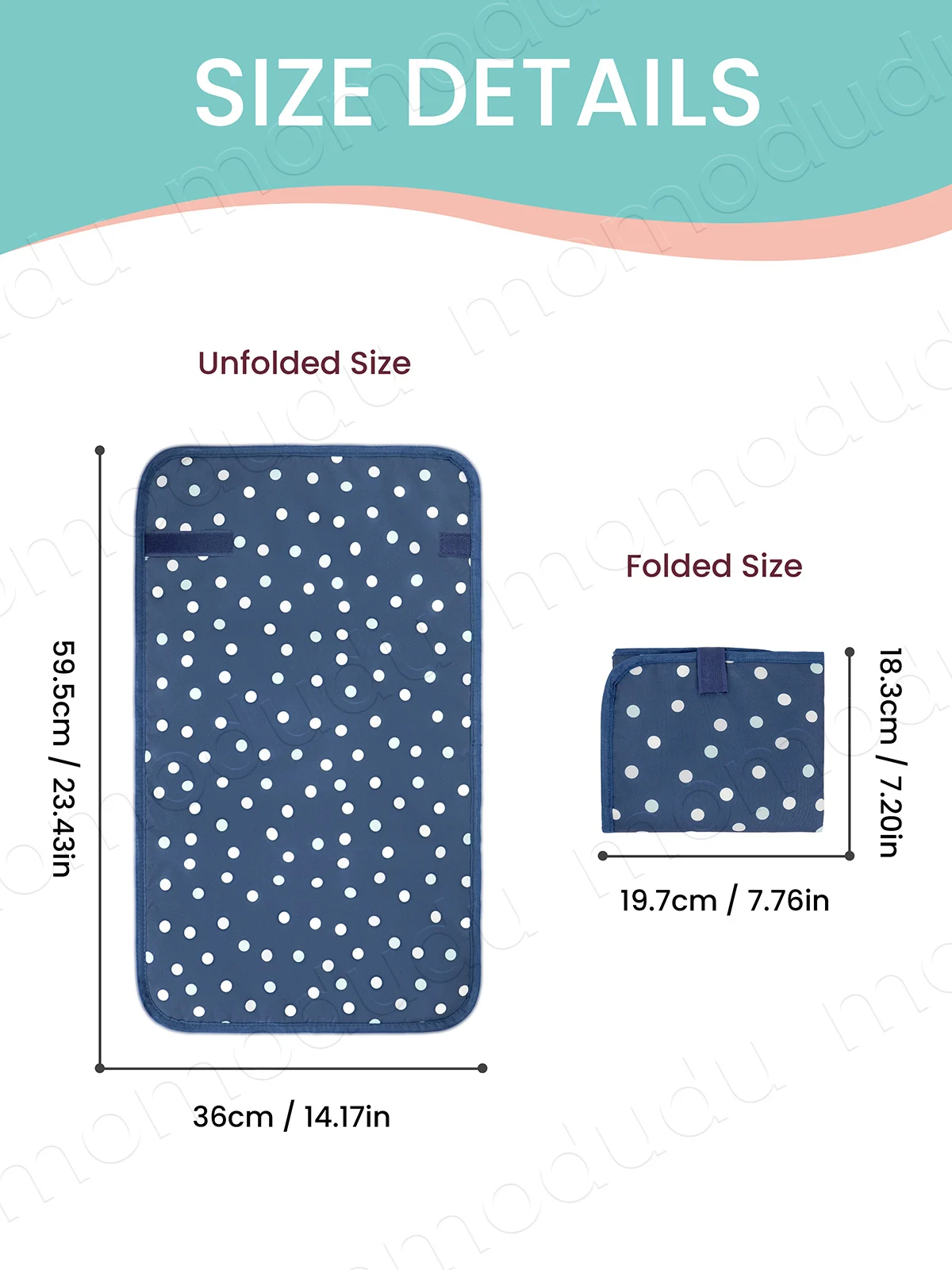 Waterproof Baby Changing Pad, Foldable Portable Diaper Changing Mat, Reusable Travel Nappy Station for Infants and Toddlers