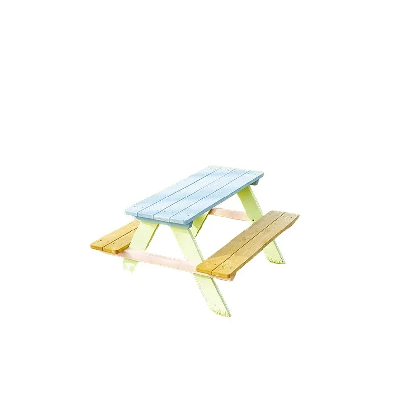 

Solid wood table and chair combination, courtyard leisure picnic table