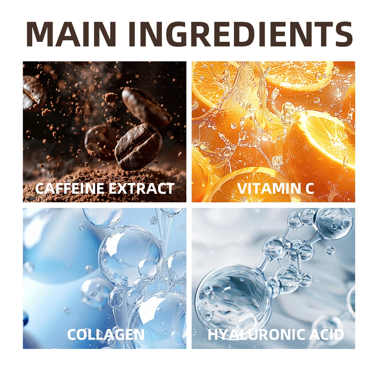 CAFFEINE VITAMIN C FACE NECK CREAM - Alcohol-Free Hypoallergenic Formula, Lifting Firming for All Light Beige Types, Daily Care