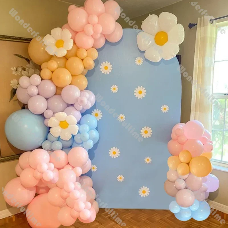 

102 Boho Balloon Garland Pink Blue Daisy Ballons Baby Shower 1st Birthday Two Groovy Party Supplies Gender Reveal Wedding Decor