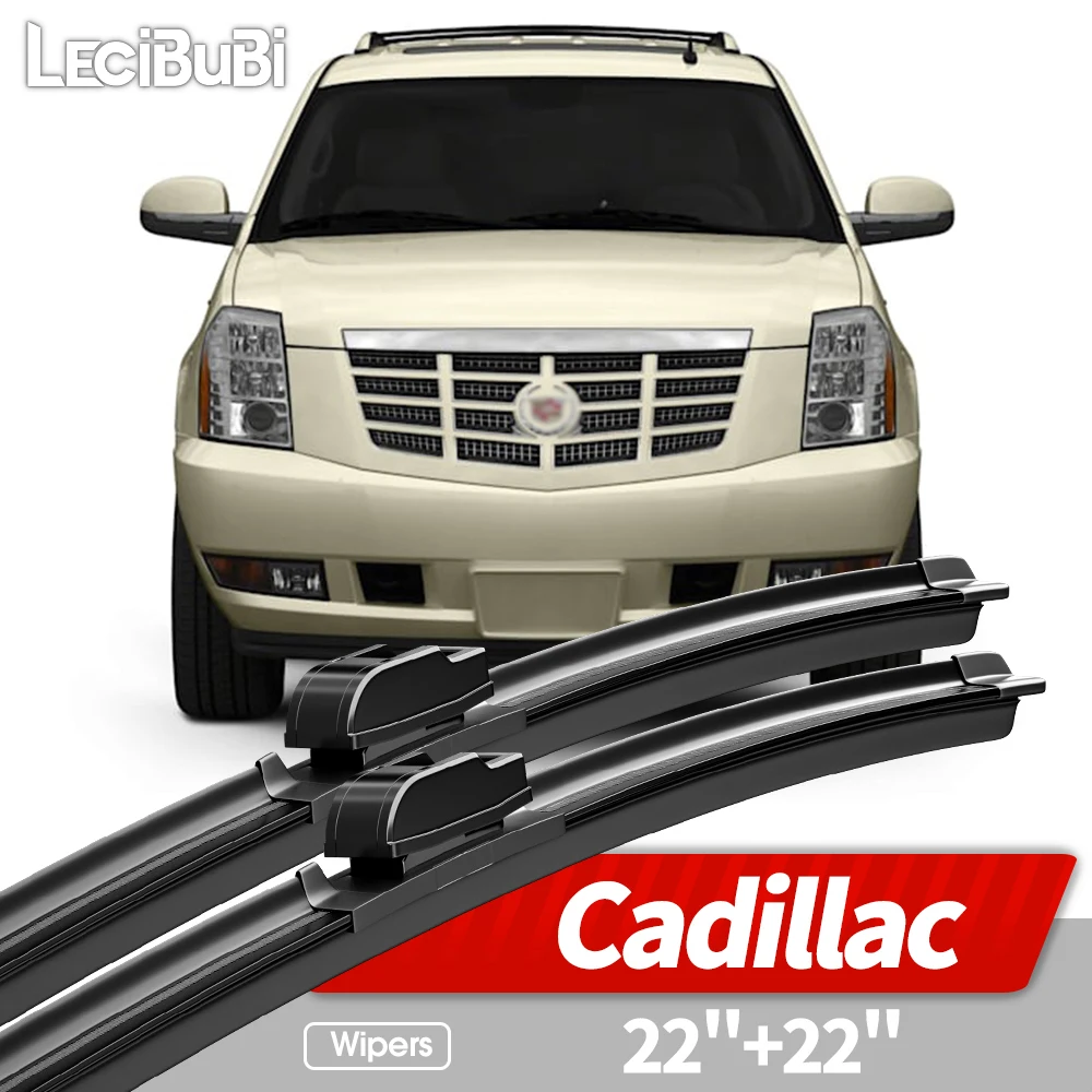 22"+22" Para Cadillac Escalade 2002-2023 DTS Deville Seville, Escobillas Limpiaparabrisas Delanteras, Accesorios para Ventanas