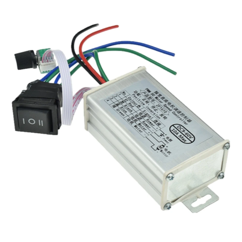 

10A DC 12V24V36V48V60V Brush Motor Speed Controller Governor Forward&Reverse Regulator High Power Pulse Width Motor Driver Board