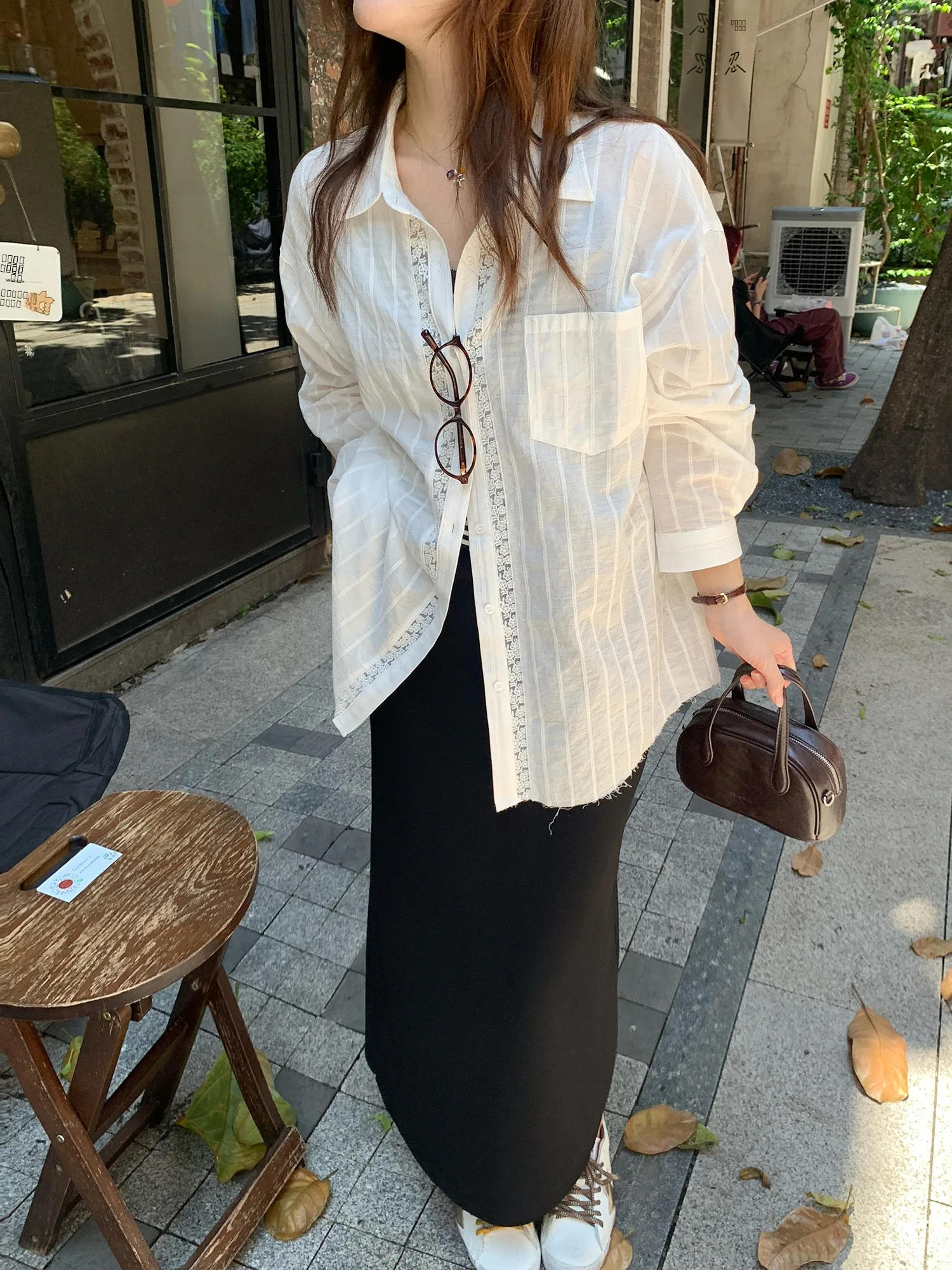 

Женская белая блузка XierZ Week Letter в корейском стиле, повседневная, с кружевными вставками, длинными рукавами, дышащая, для работы, свободного кроя