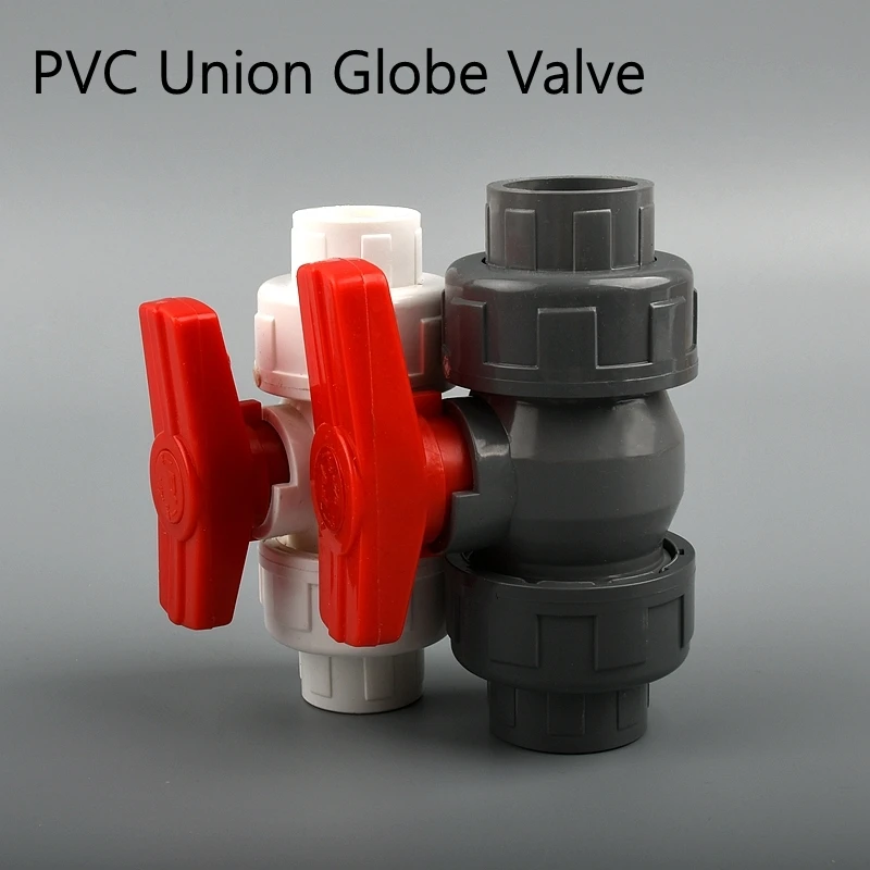 1PC PVC Union Globe Valve Aquarium Fish Tank Industrial Water Treatment Joint Fittings Garden Irrigation Tube Joint Shut Adapter