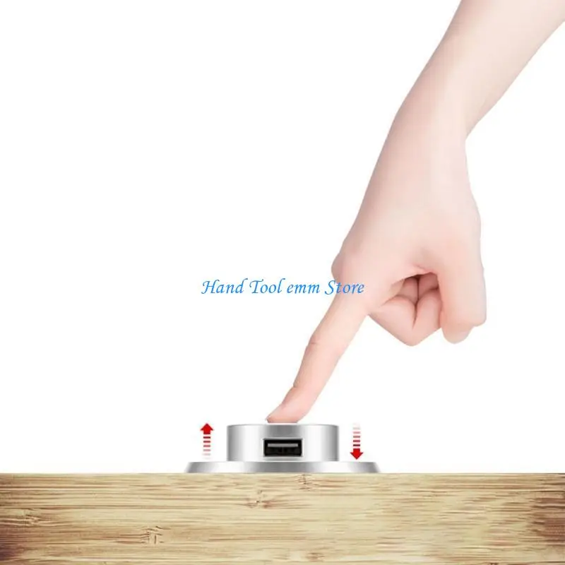 

H37F US/EU Plug Desk Hole Embedded USB Lifting Extension Hub Adapter