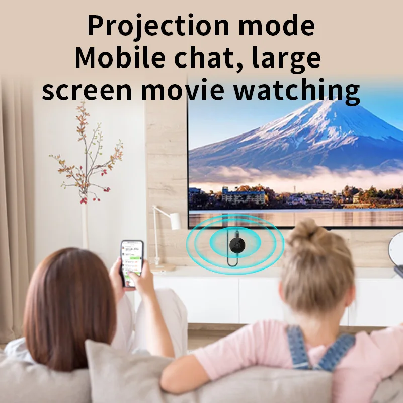 Mobile wireless projector screen sharing device supports iPhone, Android, home, dormitory, bedroom, portable connection, TV