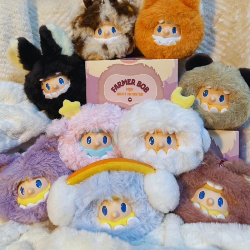 

Farmer Bob Mini Night Monster Series Plush Ball Vinyl Blind Box Decorative Ornaments Bag Pendant Surprise Children Holiday Gift