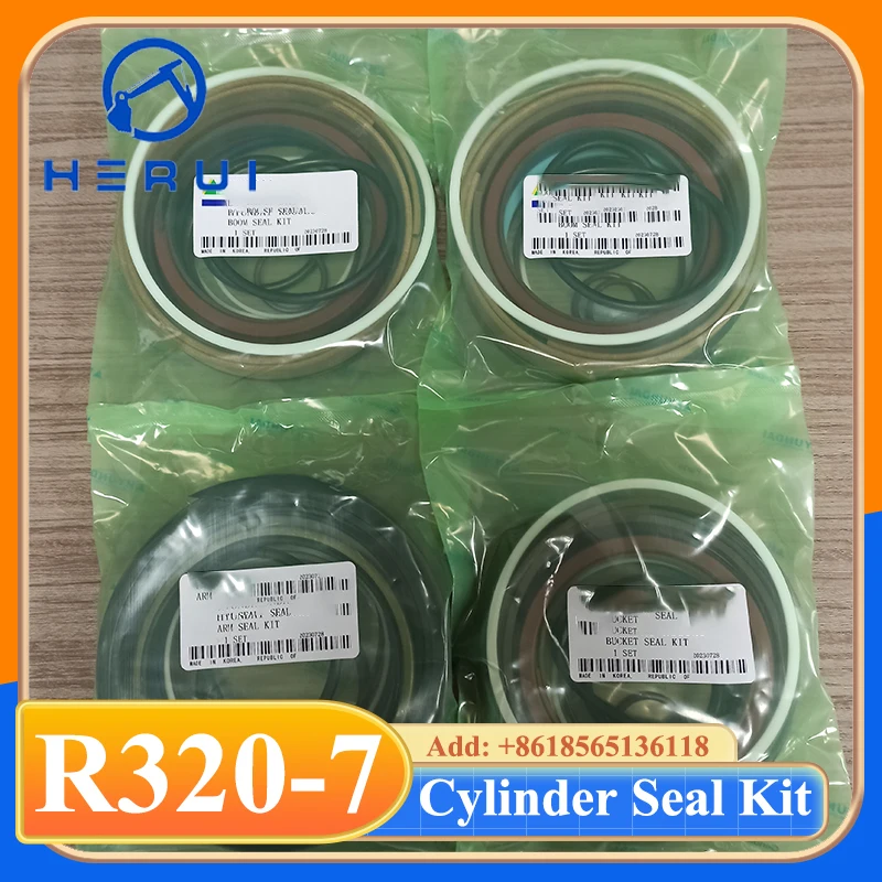 

4SETS High Quality R320-7 Arm/Boom/Bucket Cylinder Repair Seal Kit For Excavator