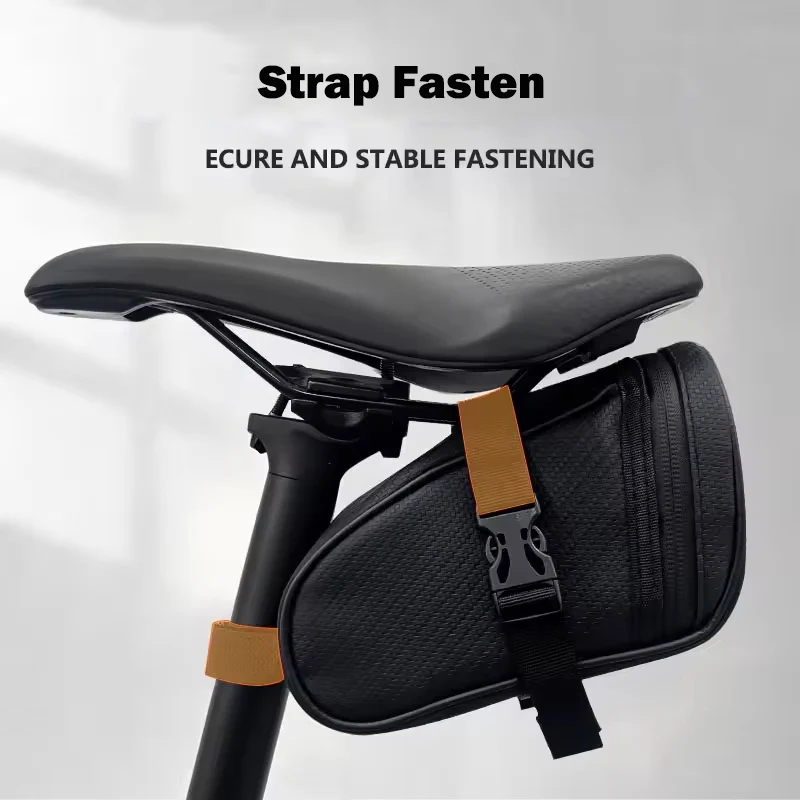 Waterproof Bicycle Saddle Bag Portable 1L MTB Rear Bag Reflective Bike Leather Storage Bag Bike Accessories view 4