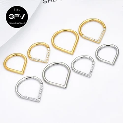 316L Medical Stainless Steel Drop Nose Ring Punk Earrings Men's And Women's Piercing Jewelry Love Heart Septum Ring