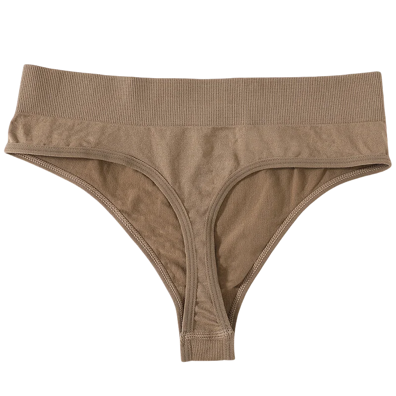 2PCS/Set Seamless Panties Sexy Women Underwear G-string Thong High Waist Solid Color Lingerie Sexy Female Underpants Intimates