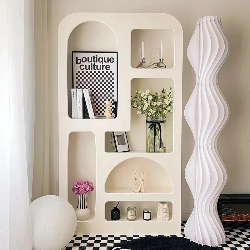 YY Simple White Art Shelf Locker Display Storage  Cabinet