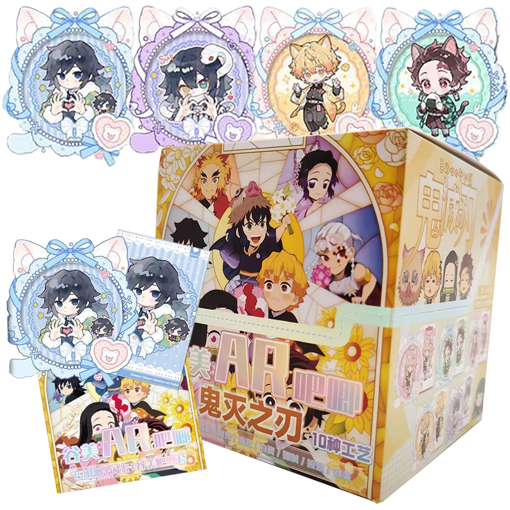 Demon Slayer Anime Collection Card Fans' Favorite Characters Kanroji Mitsuri Iguro Obanai Creative Q-Version Badge Cosplay Toys