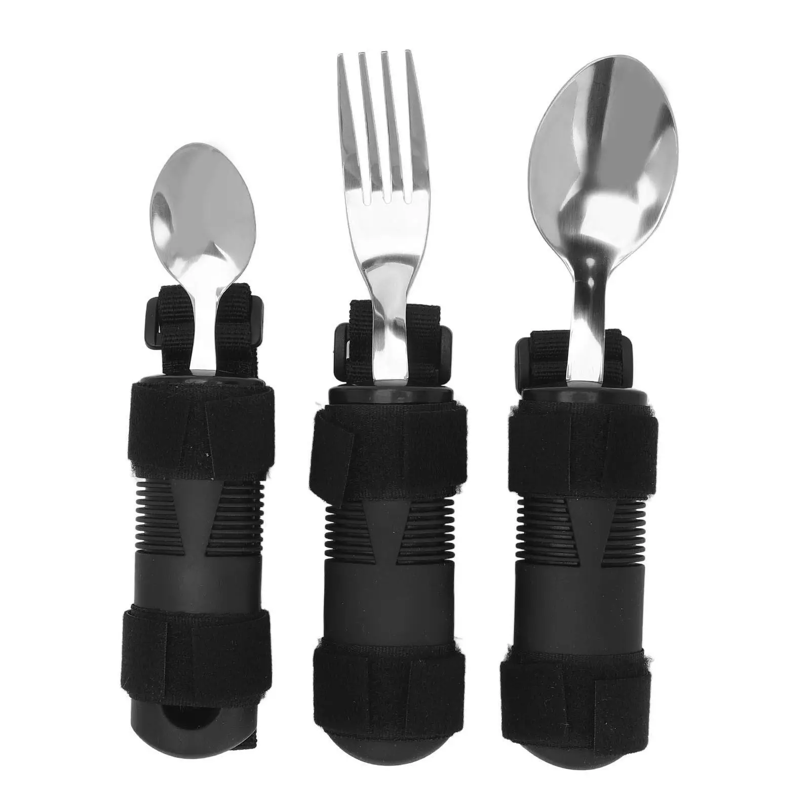 

Adaptive Utensils Easy Set for Seniors Fork Spoon with Hook and Loop Fastener Oxidation Resistant for daily Use