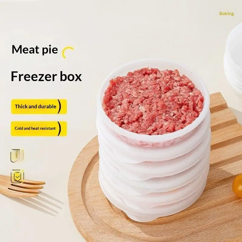 10Pcs Round Silicone Fresh-Keeping Bento Boxes Freezable Food Containers for Beef Patty Salad Snack Student Use