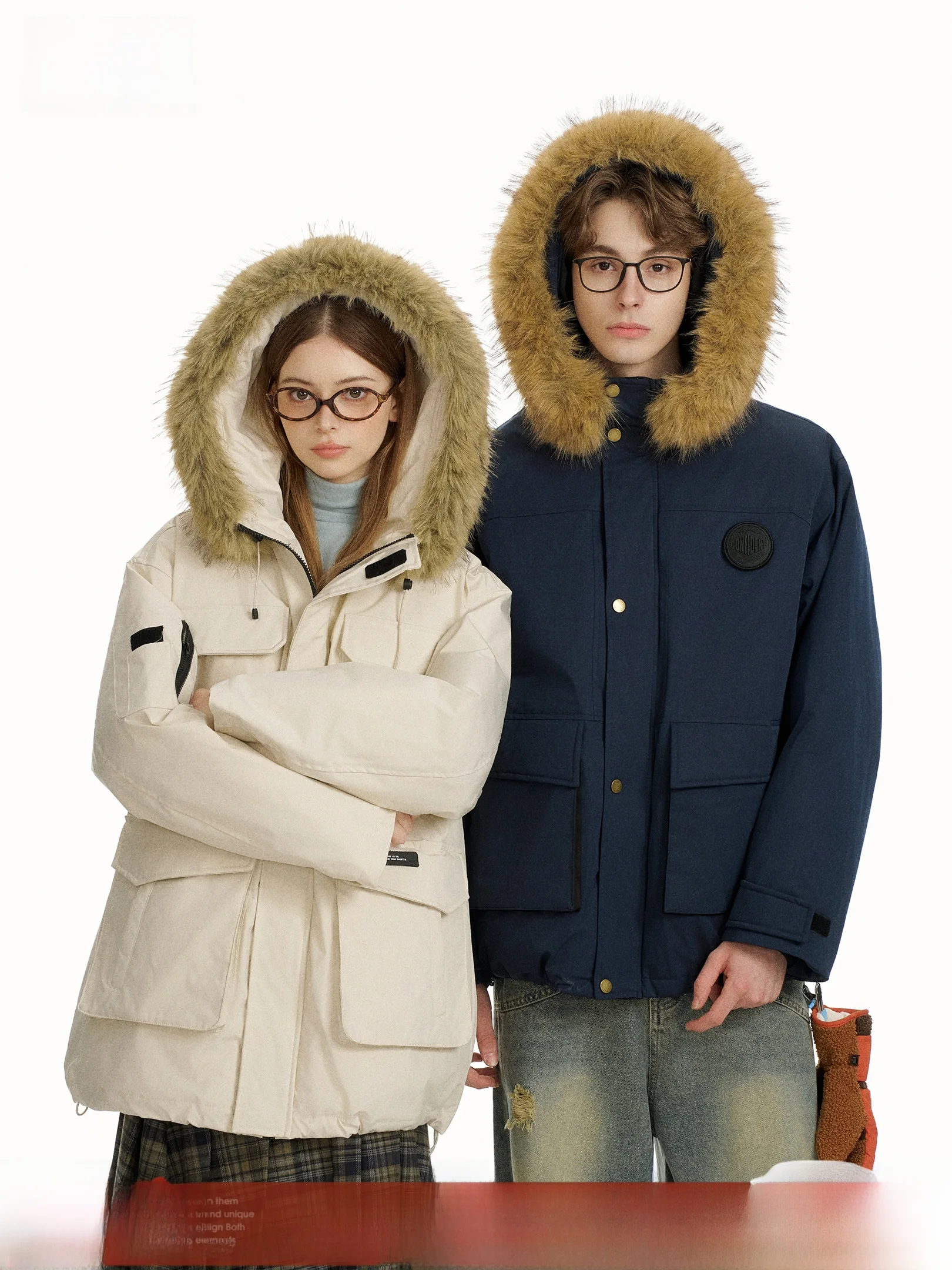 

Beetle Town Detachable Thiened Fur Collar Workwear Cotton Jaet Women's Winter Warm Coat Cotton Padded Clothing