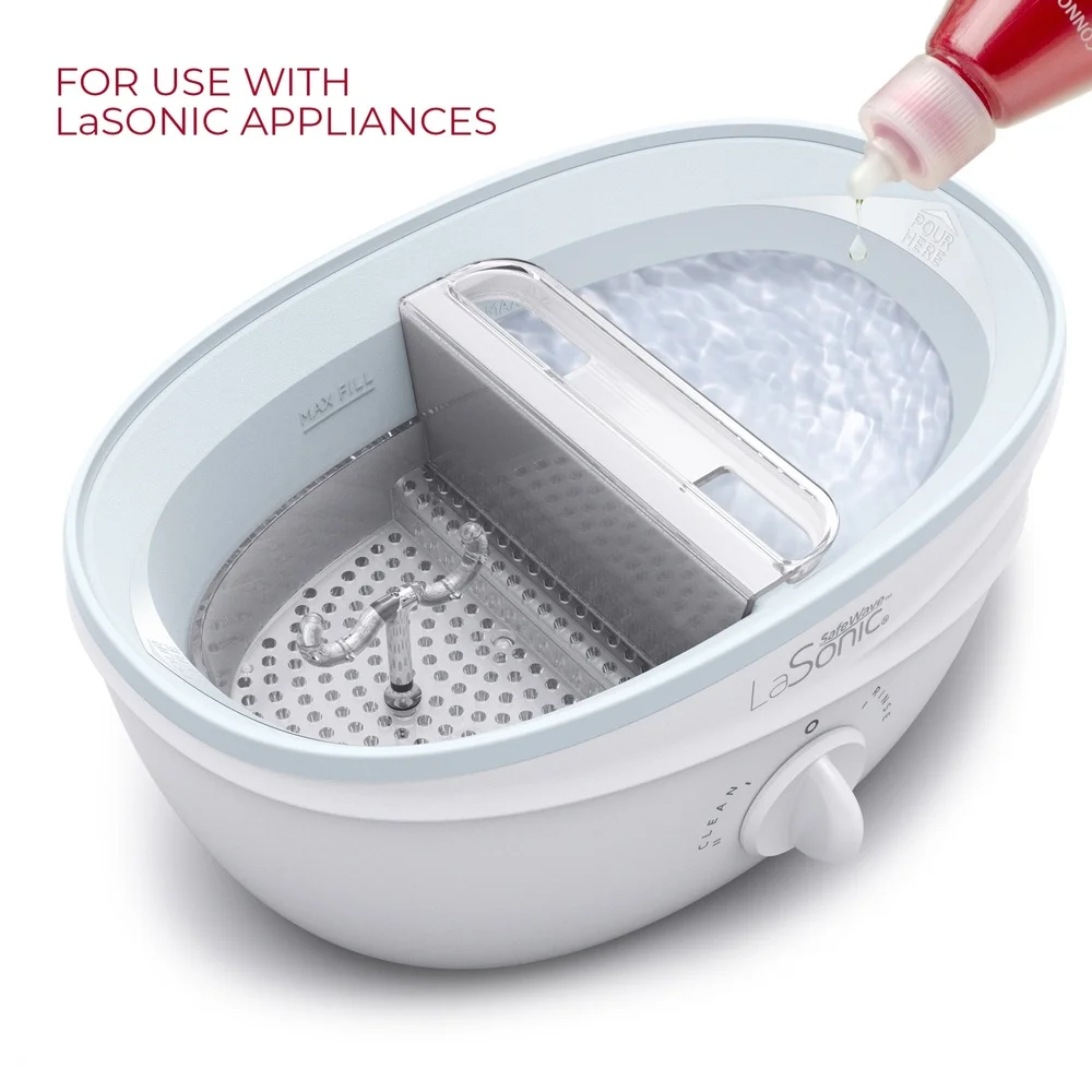 Sonic Jewelry Cleaner Machine with Dazzle Drops Refill Deep Cleaning Gold Platinum Diamonds Safe Efficient Dual Tank System