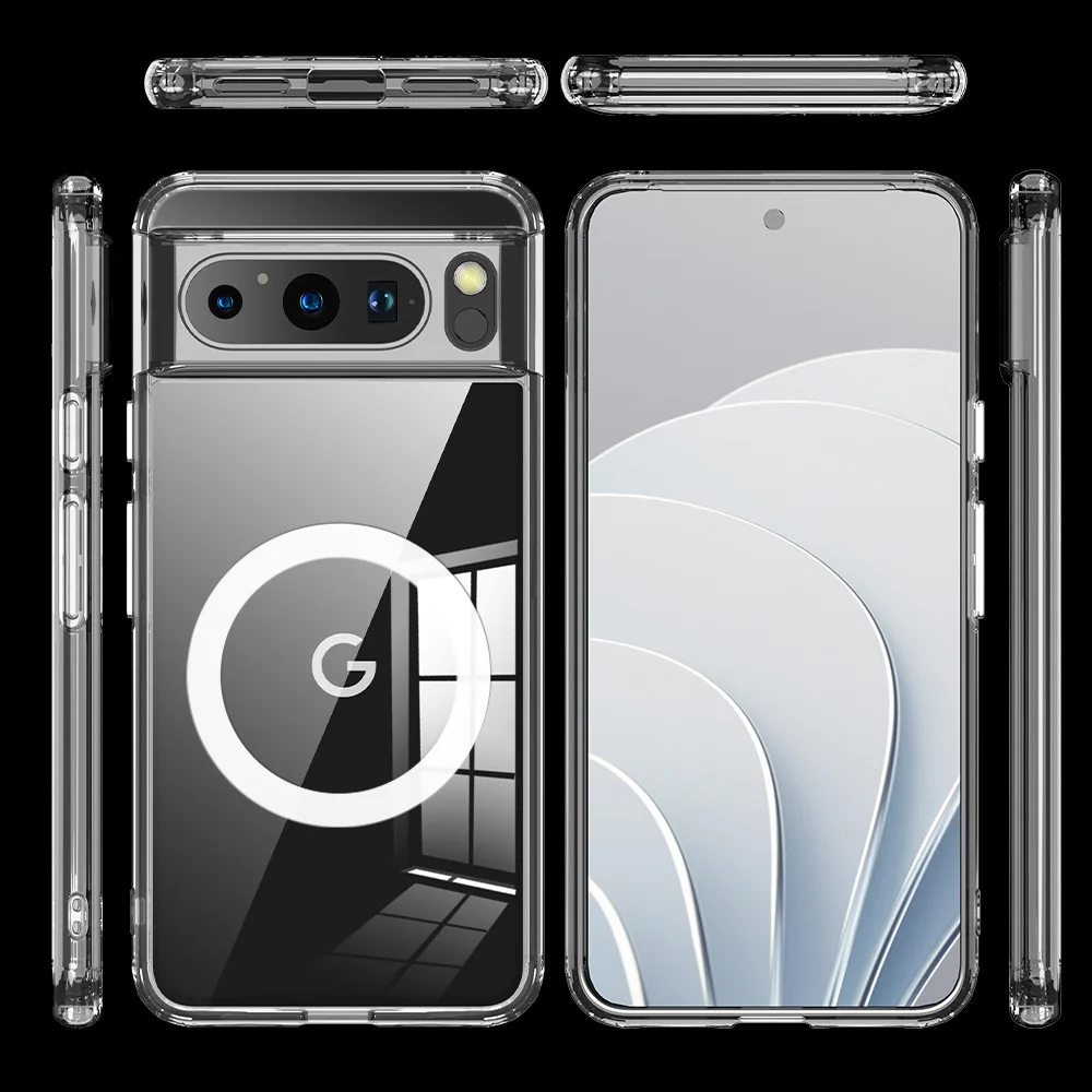 For Google Pixel 10 9 8 Pro XL 9A 8A Case Ultra Thin Frosted Transparent Magnetic Wireless Charging Anti Drop Cover Accessories