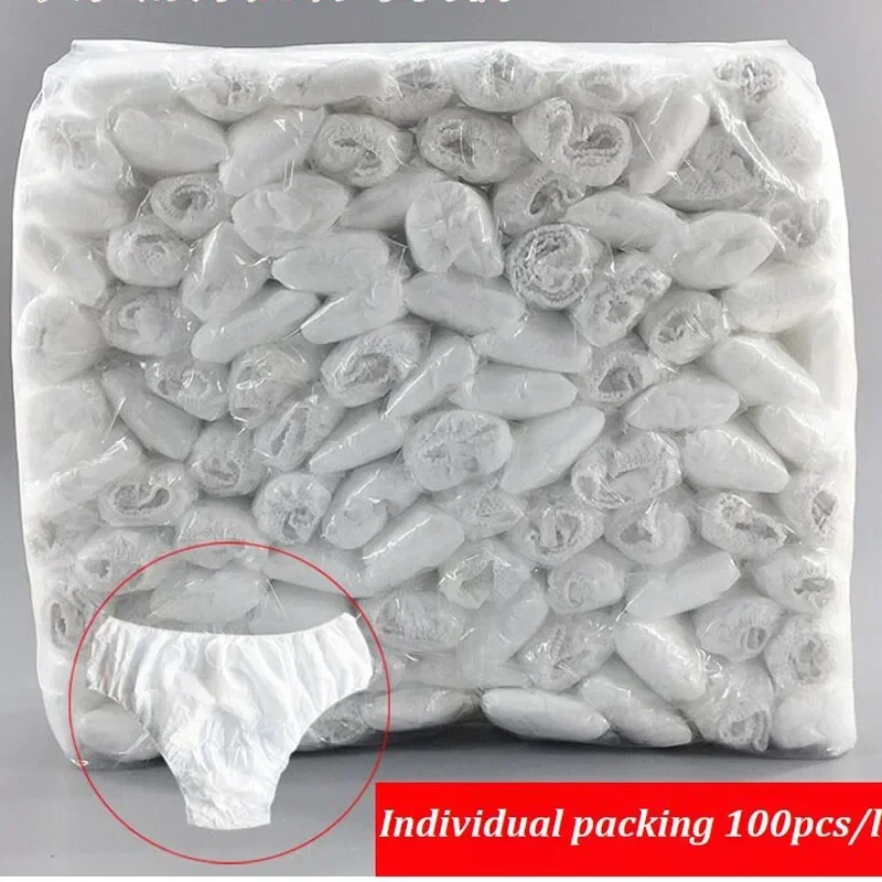 Woven Fabric Breathable Disposable Panties for Women Men Business Trips Spa Wash-Free Briefs Menstruation Underwear