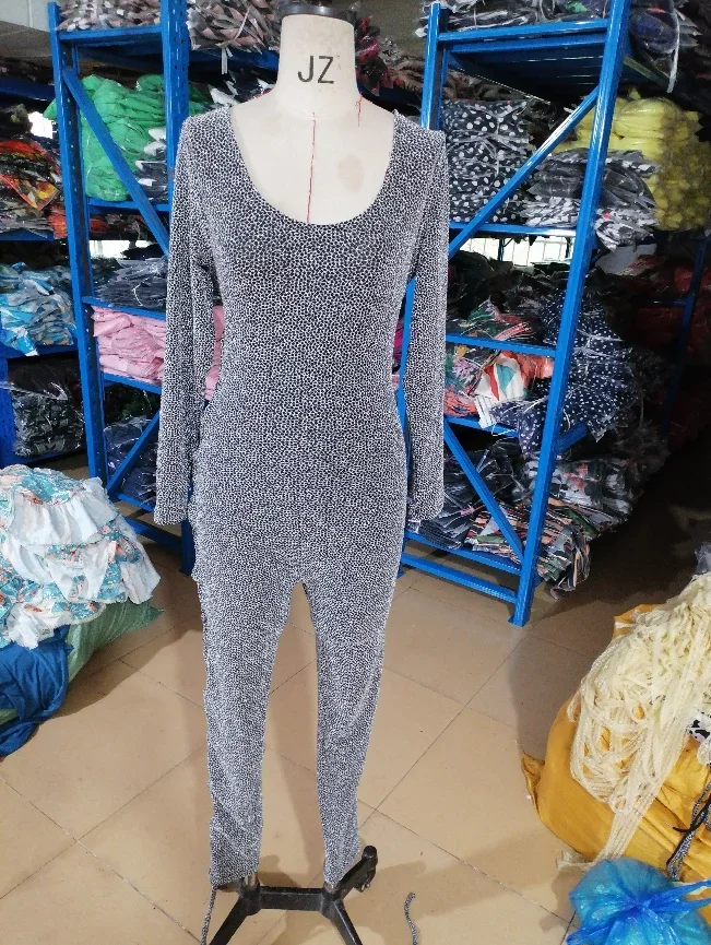 CPSYMYM Women Sexy Night Out Jumpsuit Summer Autumn Latest Allover Print Lace-Up Side Long Sleeve Romper Scoop Neck Skinny B